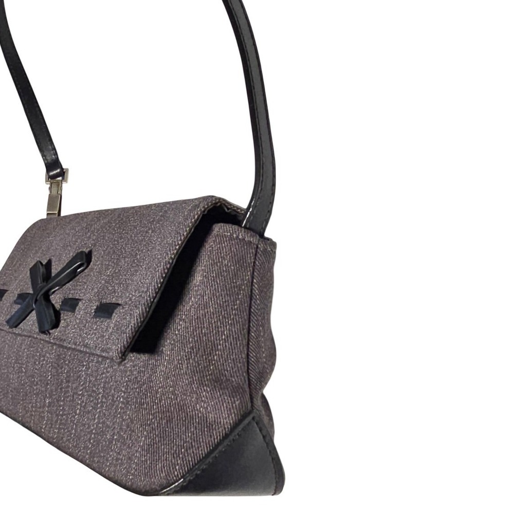 Reaction Kenneth Cole Small Gray Denim Foldover Clutch Shoulder Bag - Picture 5 of 9